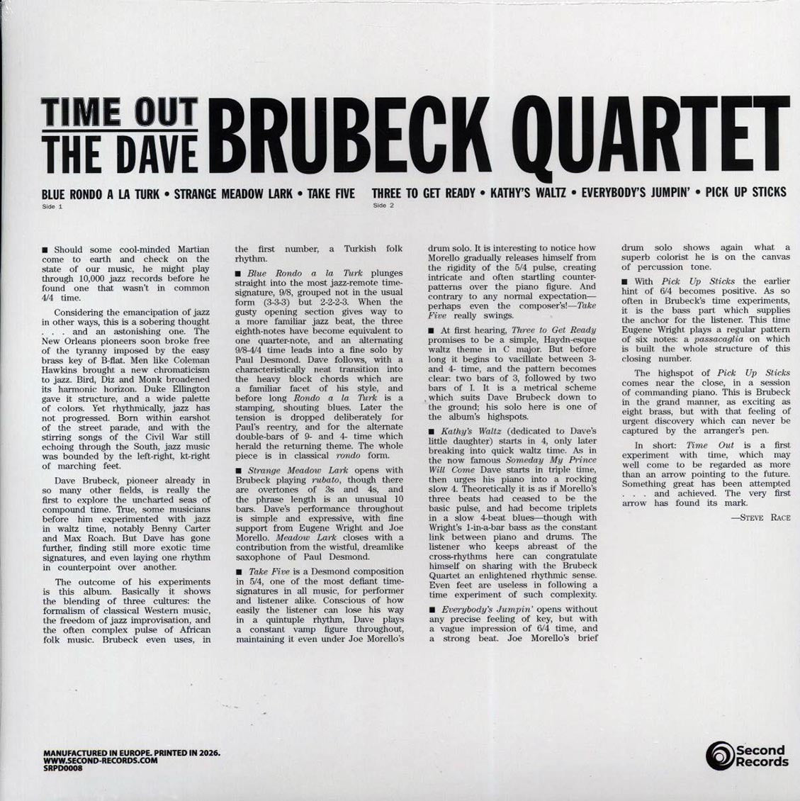 Dave Brubeck Quartet - Time Out (180g) (purple vinyl) [New Vinyl Record LP]