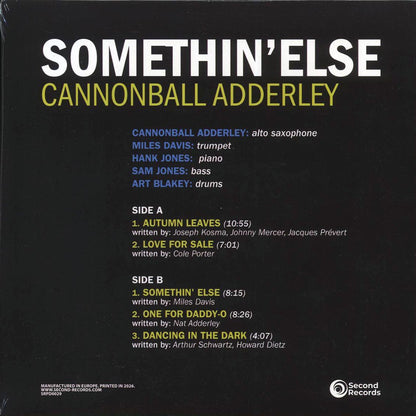 Cannonball Adderley - Somethin' Else (180g) [New Vinyl Record LP]