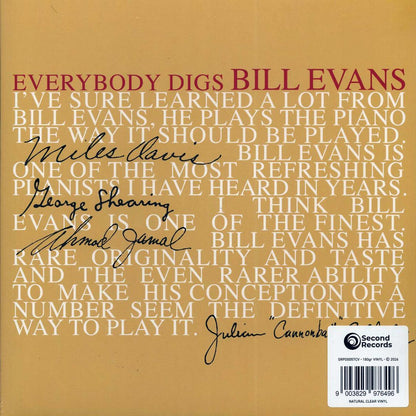 Bill Evans Trio - Everybody Digs Bill Evans (180g) (clear vinyl) [New Vinyl Record LP]