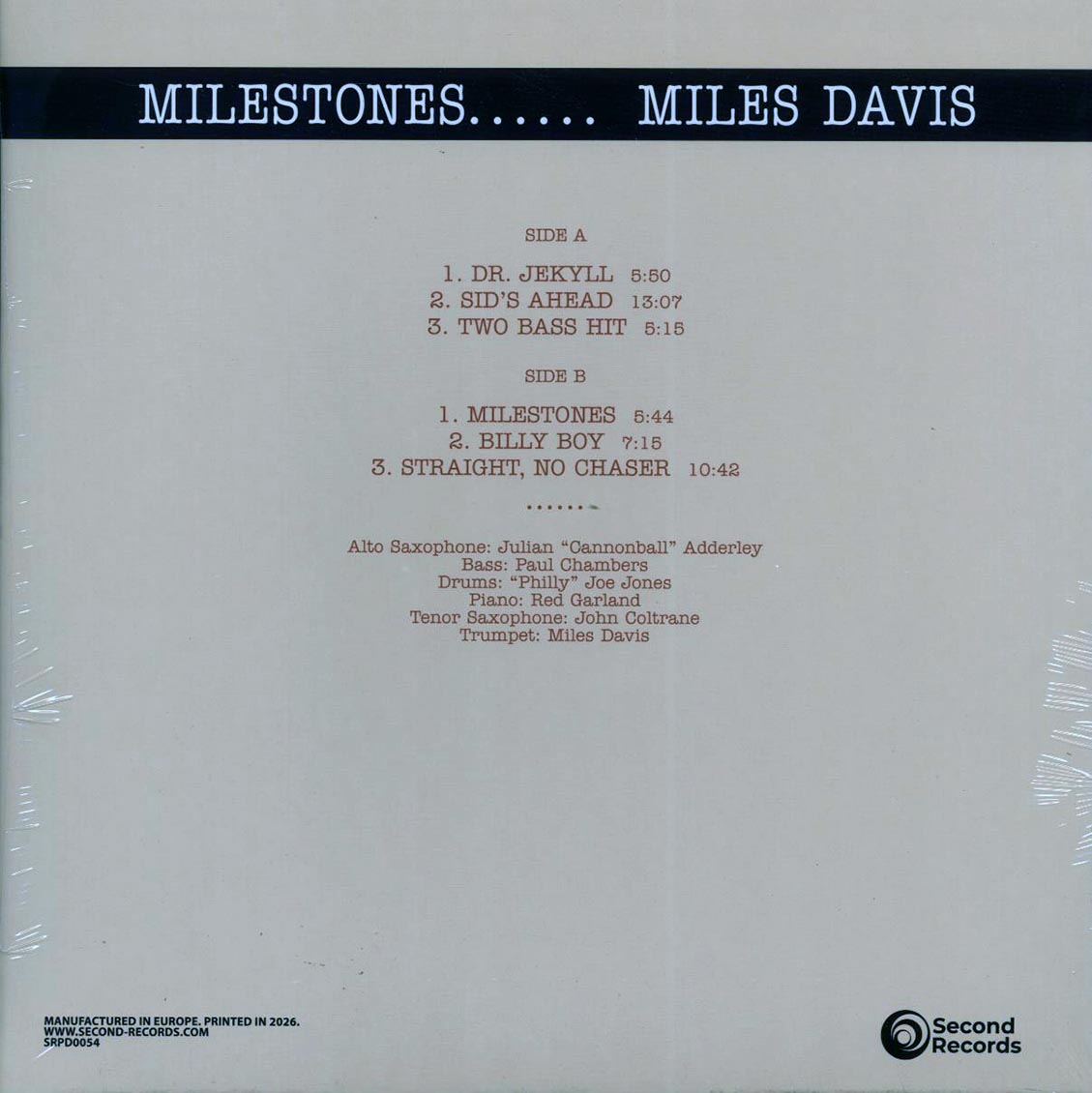 Miles Davis - Milestones (180g) [New Vinyl Record LP]