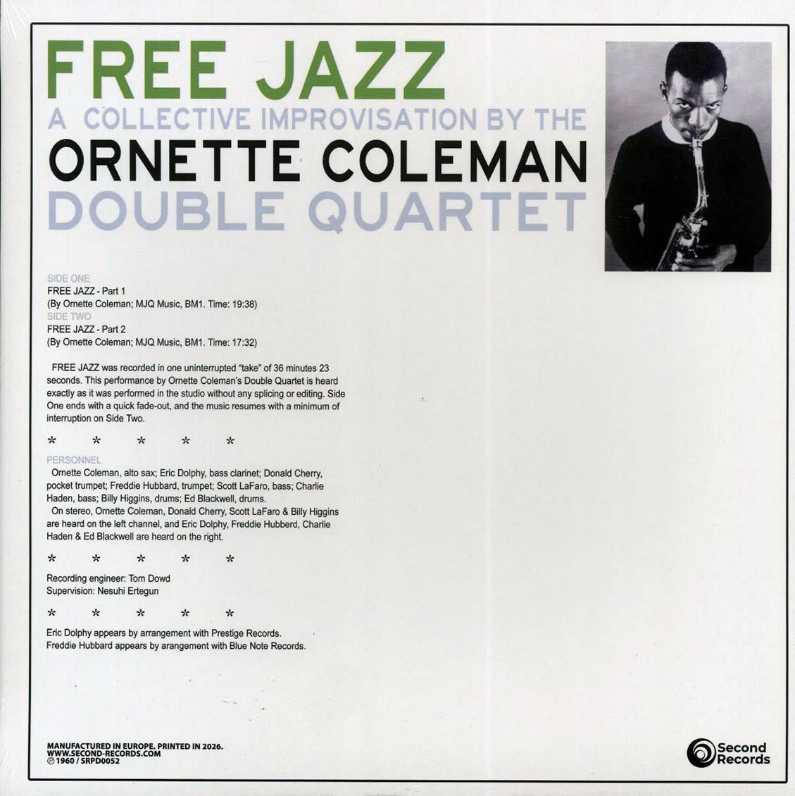Ornette Coleman Double Quartet - Free Jazz (180g) [New Vinyl Record LP]