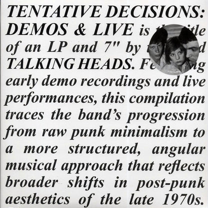 Talking Heads - Tentative Decisions: Demos & Live (incl. a bonus 45rpm vinyl) [New Vinyl Record LP]