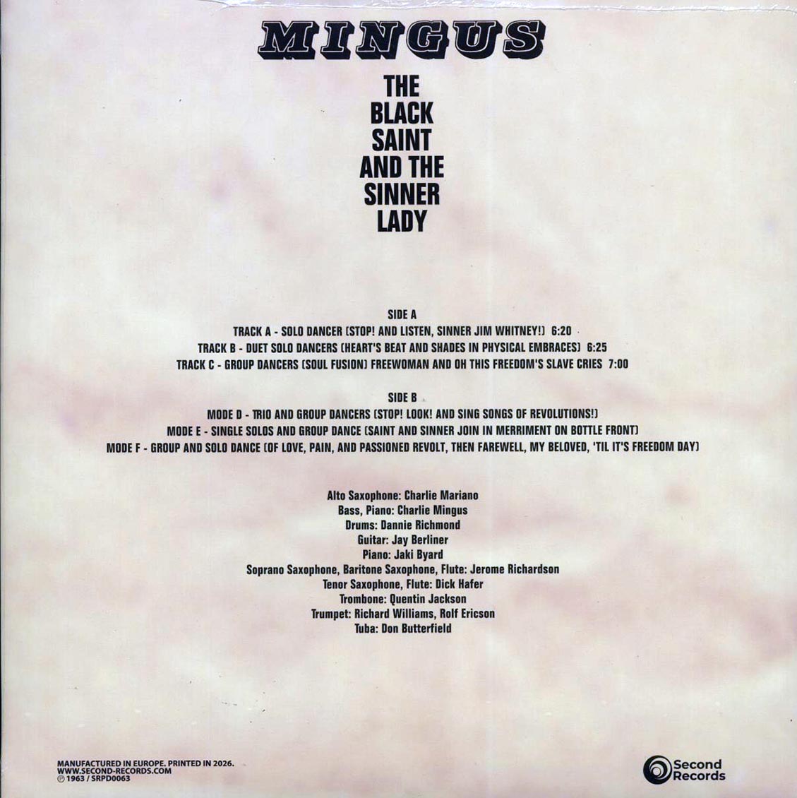 Charles Mingus - The Black Saint And The Sinner Lady (180g) [New Vinyl Record LP]