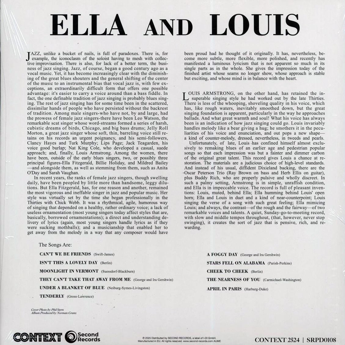 Ella Fitzgerald, Louis Armstrong - Ella & Louis (180g) (blue vinyl) [New Vinyl Record LP]