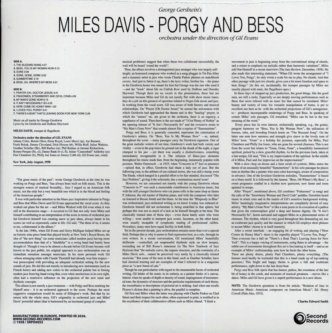 Miles Davis - Porgy And Bess (180g) (red vinyl) [New Vinyl Record LP]