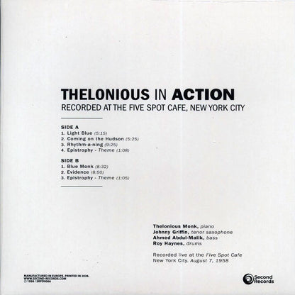 Thelonious Monk Quartet - Thelonious In Action: Recorded At The Five Spot Cafe, New York City (180g) (clear vinyl) [New Vinyl Record LP]