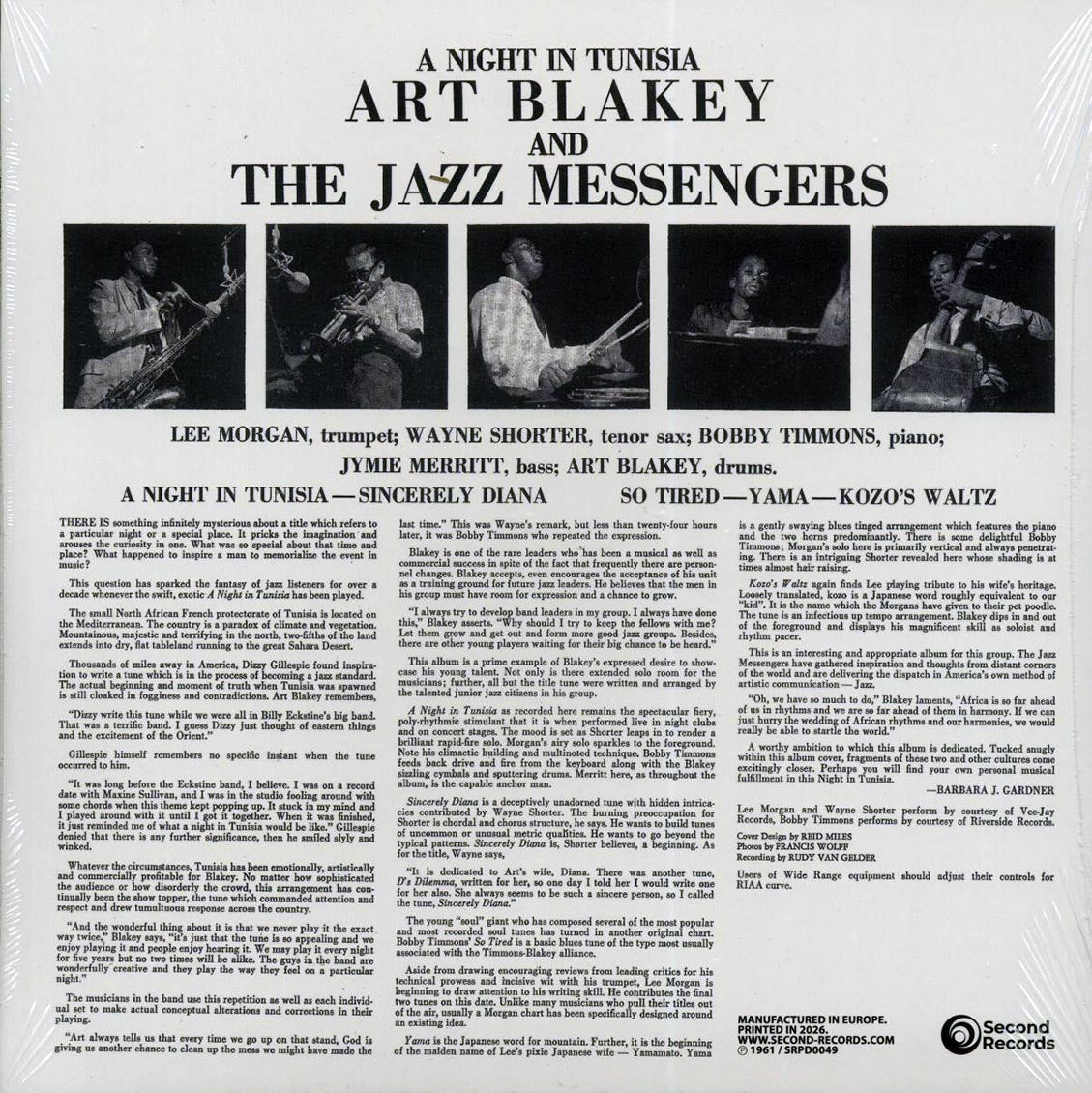 Art Blakey & The Jazz Messengers - A Night In Tunisia (180g) (orange vinyl) [New Vinyl Record LP]