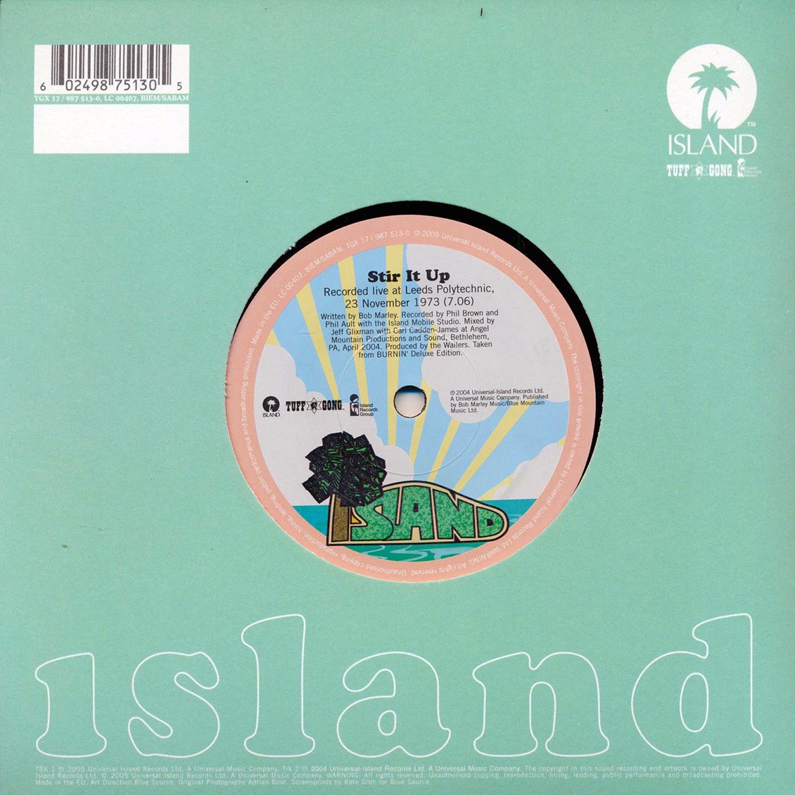 Bob Marley - Stand Up Jamrock  /  Stir It Up (PICTURE SLEEVE) (rhythm: "World A Music/Welcome To Jamrock") (UK press) (ltd. ed.) [New Vinyl 7"]
