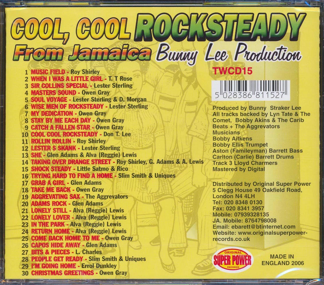 Slim Smith, Lester Sterling, Alva Lewis, Roy Shirley, Etc. - Cool Cool Rocksteady (30 tracks) [New CD]
