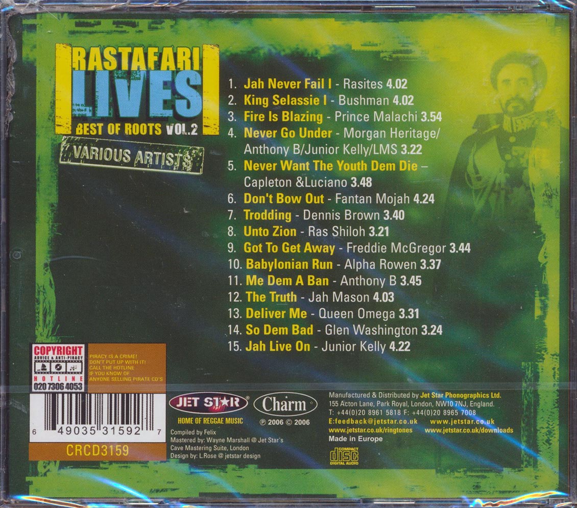 Ras Shiloh, Fantan Mojah, Bushman, Etc. - Rastafari Lives: Best Of Roots Volume 2 [New CD]