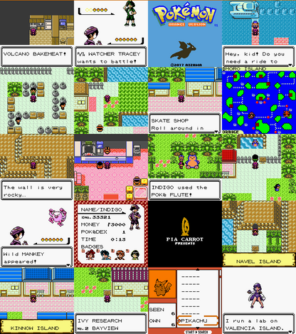 Pokemon Orange GBC ROM Hack Video Game Custom Gameboy Color
