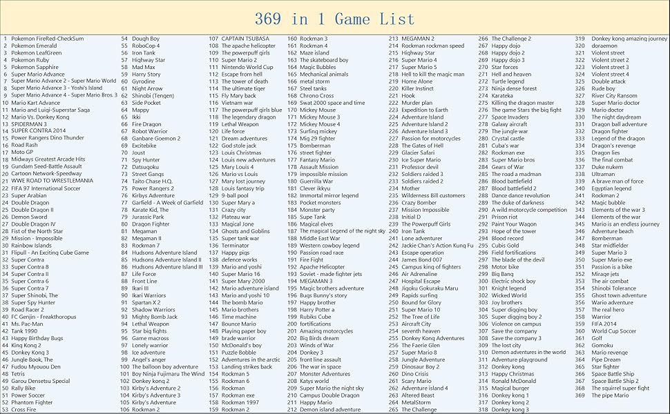 369 in 1 GBA GB Video Game Boy Advance Huge Collection
