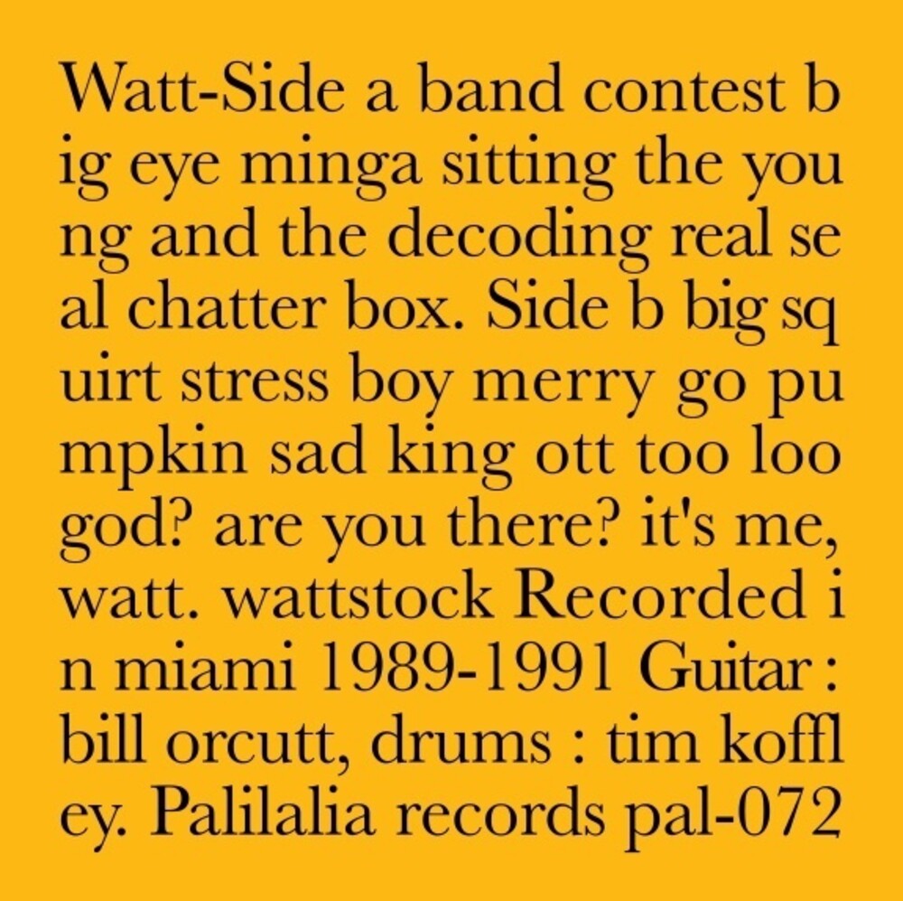 Watt - Recorded In Miami 1989-1991 [LP] [New Vinyl]