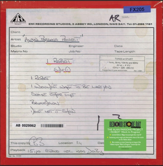 The Alan Parsons Project - I Robot (Work In Progress) [LP] [New Vinyl]