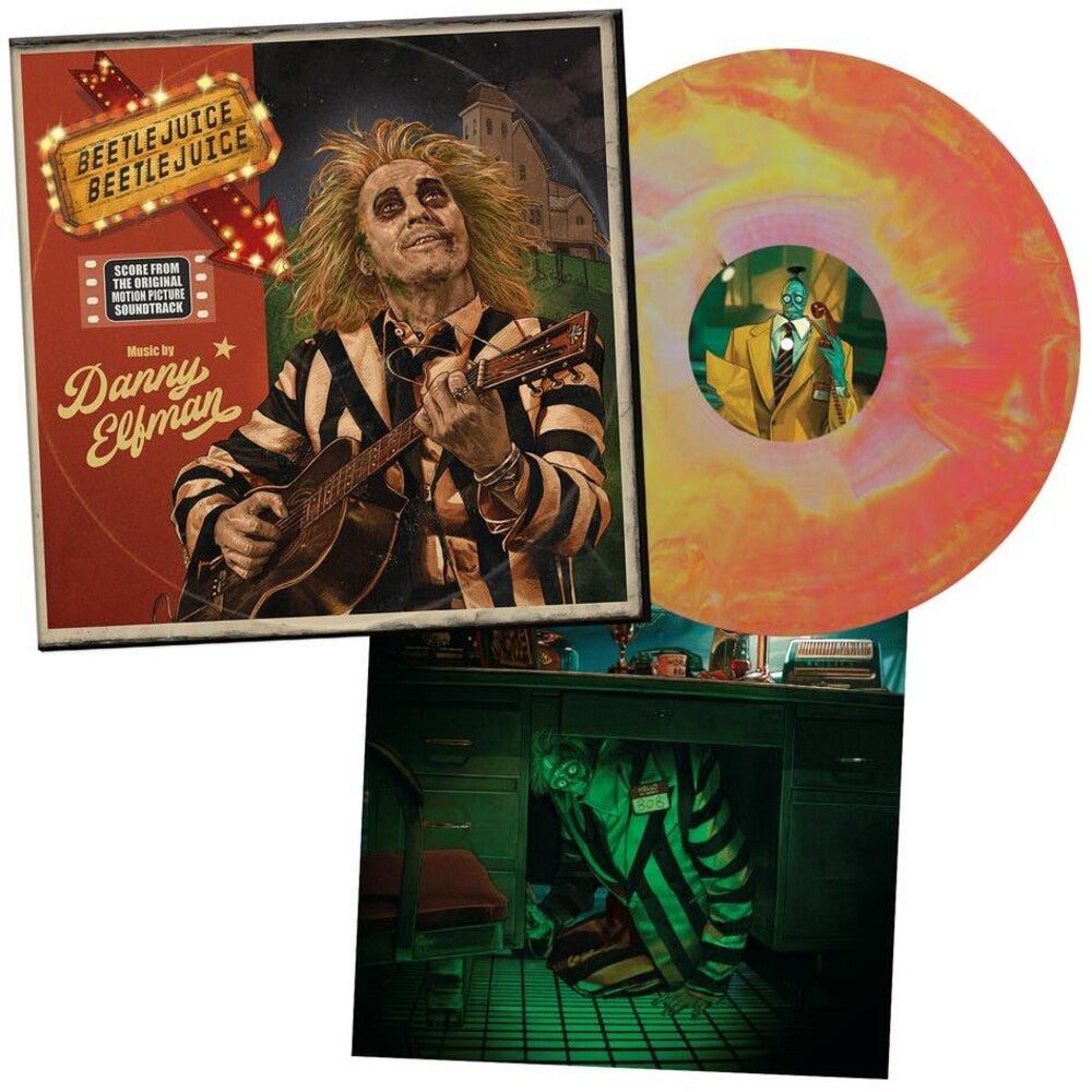 Danny Elfman - Beetlejuice Beetlejuice (Original Soundtrack) - Limited Australian Exclusive Pink & Yellow Colored Vinyl [LP] [New Vinyl]