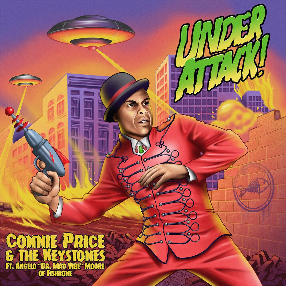 Connie Price & The Keystones ft. Angelo Moore of Fishbone - Under Attack! b/w Under Attack! (Professor Shorthair Remix) [Purple & Green Splatter] [New Vinyl]