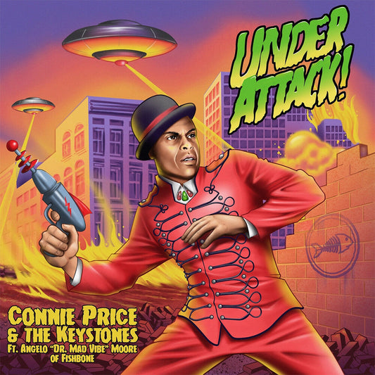 Connie Price & The Keystones ft. Angelo Moore of Fishbone - Under Attack! b/w Under Attack! (Professor Shorthair Remix) [Purple & Green Splatter] [New Vinyl]