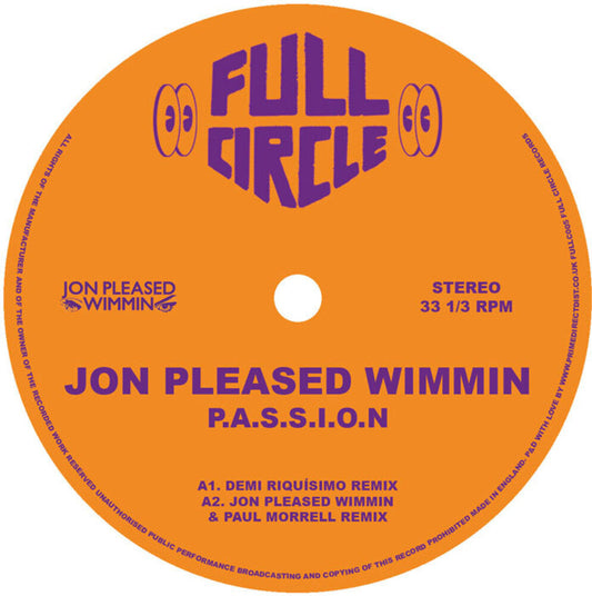 Jon Wimmin  Pleased - P.A.S.S.I.O.N. (2025 Remixes) [12" Vinyl] [New Vinyl]