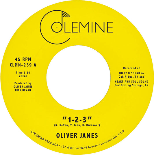 Oliver James - 1-2-3 / Nothing Is Forever [7" Vinyl] [New Vinyl]
