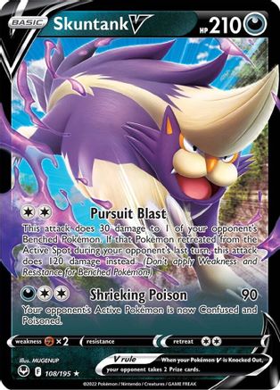 Skuntank V 108/195 - SWSH12 Silver Tempest Holofoil