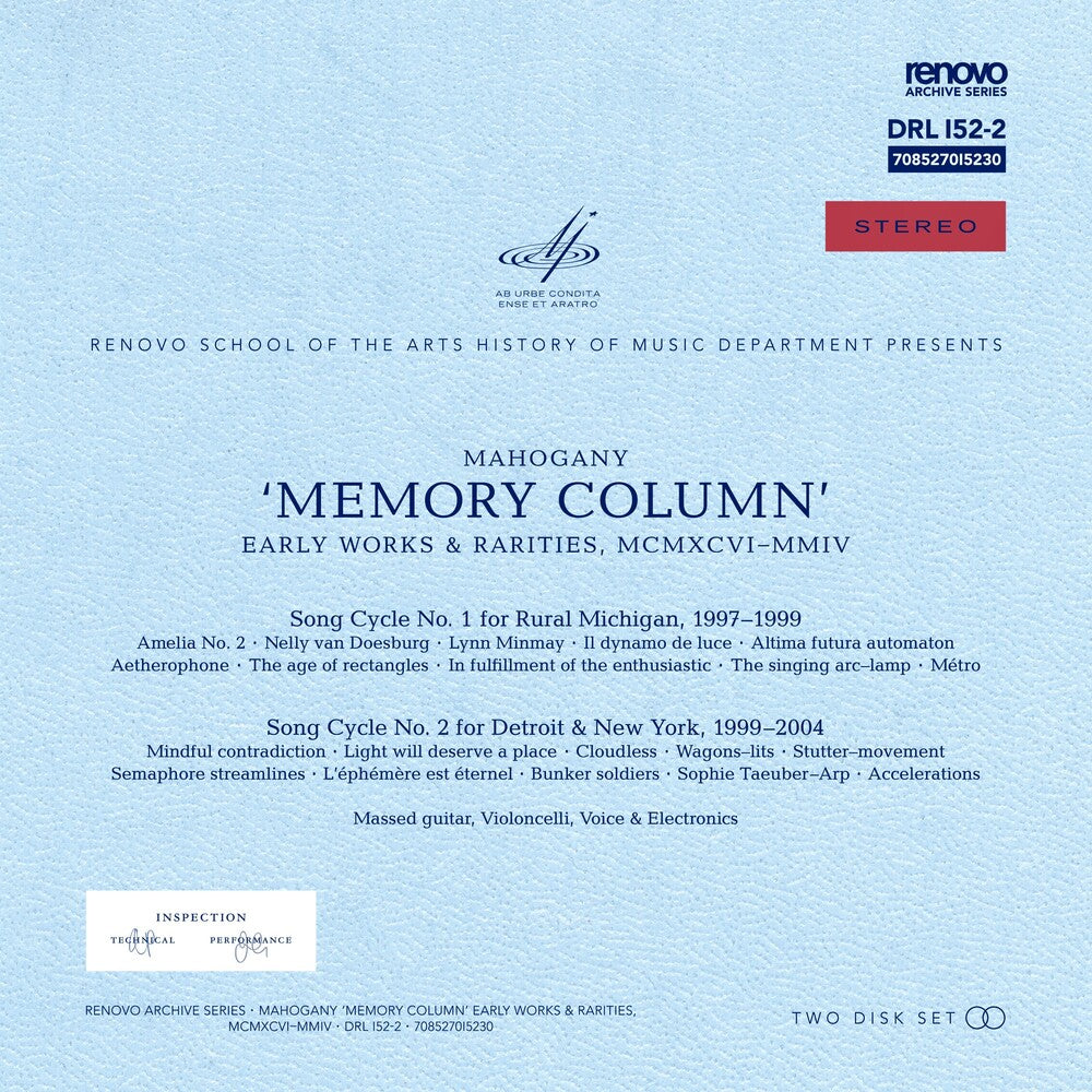 Mahogany - Memory Column [CD] [New CD]