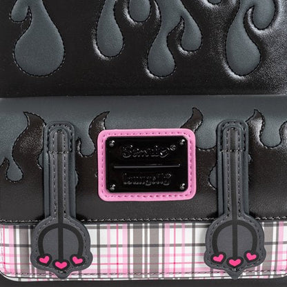 Sanrio Kuromi Flames and Plaid Mini-Backpack - Entertainment Earth Exclusive