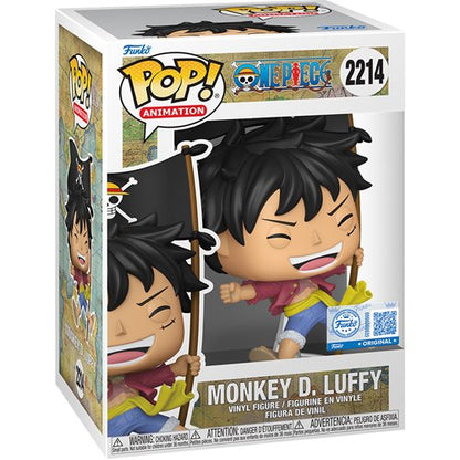 One Piece Monkey D. Luffy with Flag Funko Pop! Vinyl Figure #2214 - Entertainment Earth Exclusive