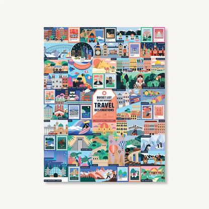 50 Inspiring Travel Destinations Bucket List 1000 Piece Jigsaw Puzzle Ridley