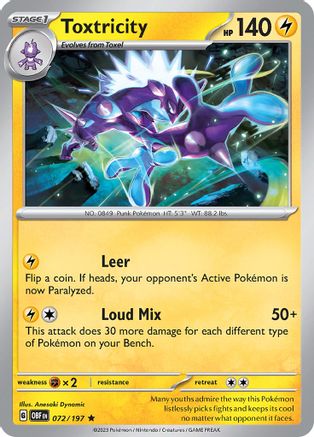 Toxtricity 072/197 - SV03 Obsidian Flames Holofoil