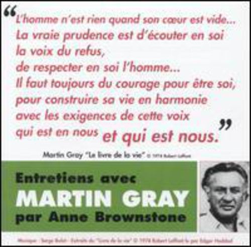 MARTIN GRAY - Entretiens Avec Martin Gray Par Anne Brownstone Music CD