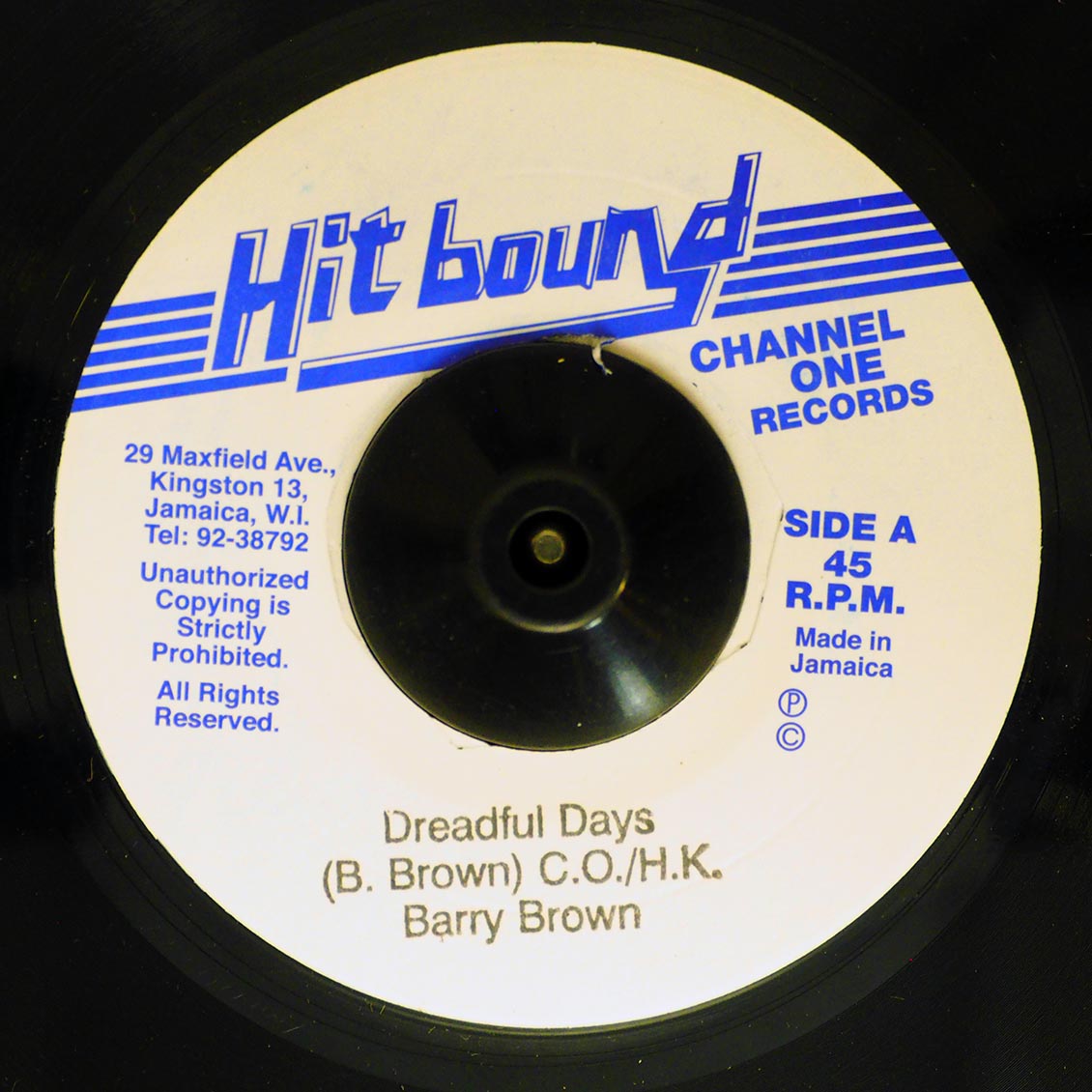 Barry Brown - Dreadful Days  /  Roots Radics - Version (rhythm: "Love Me Forever") [New] [New Vinyl 7"]