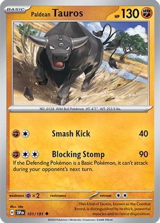 Paldean Tauros 101/191 - SV08 Surging Sparks Reverse Holofoil