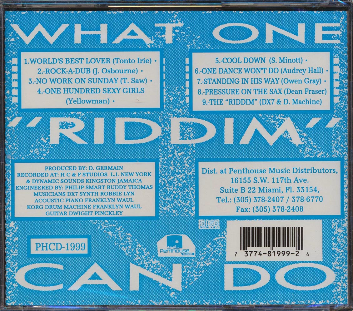 Tenor Saw, Yellowman, Johnny Osbourne, Etc. - What One Riddim Can Do ('One Dance Won't Do' Rhythm) (rhythm: "Once Dance Won't Do") [New CD]