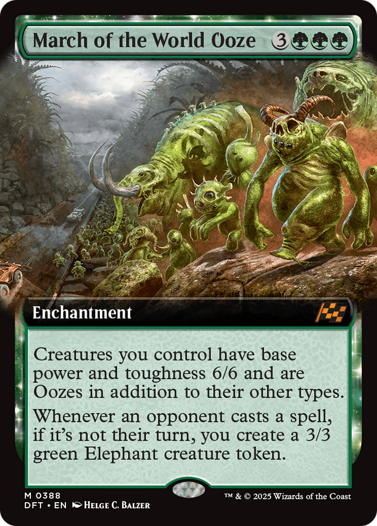 March of the World Ooze (DFT-388) - Aetherdrift: (enchantment, Extended Art)