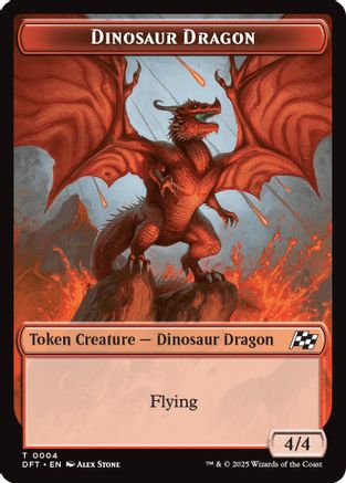 Dinosaur Dragon // Treasure Double-Sided Token (DFT-4 // 11) - Aetherdrift