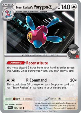 Team Rocket's Porygon-Z 155 - SV10 Destined Rivals