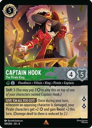 Captain Hook - The Pirate King (109/204) - Reign of Jafar Cold Foil