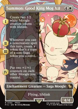 Summon: Good King Mog XII (Borderless) (FIC-194) - Commander: FINAL FANTASY Foil