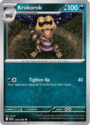 Krokorok 058/086 - SV Black Bolt Reverse Holofoil
