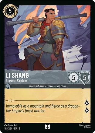 Li Shang - Imperial Captain (193/204) - Fabled Cold Foil