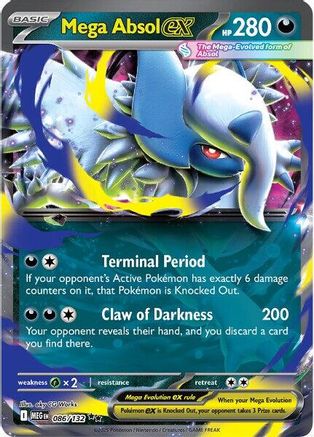 Mega Absol ex 086/132 - ME01 Mega Evolution Holofoil