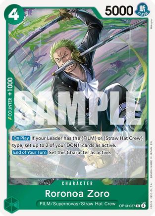 Roronoa Zoro (OP13-037) - Carrying On His Will Foil