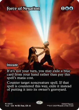 Force of Negation (Borderless) (TLE-013) - Avatar: The Last Airbender: Eternal-Legal