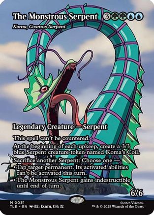 The Monstrous Serpent - Koma, Cosmos Serpent (Borderless) (TLE-051) - Avatar: The Last Airbender: Eternal-Legal