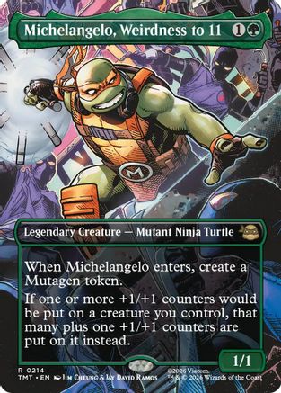 Michelangelo, Weirdness to 11 (Borderless) (TMT-214) - Teenage Mutant Ninja Turtles Foil