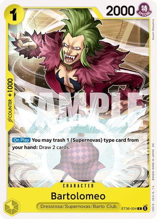 Bartolomeo (ST36-004) - Starter Deck 36: YELLOW Eustassâ€Captainâ€Kid