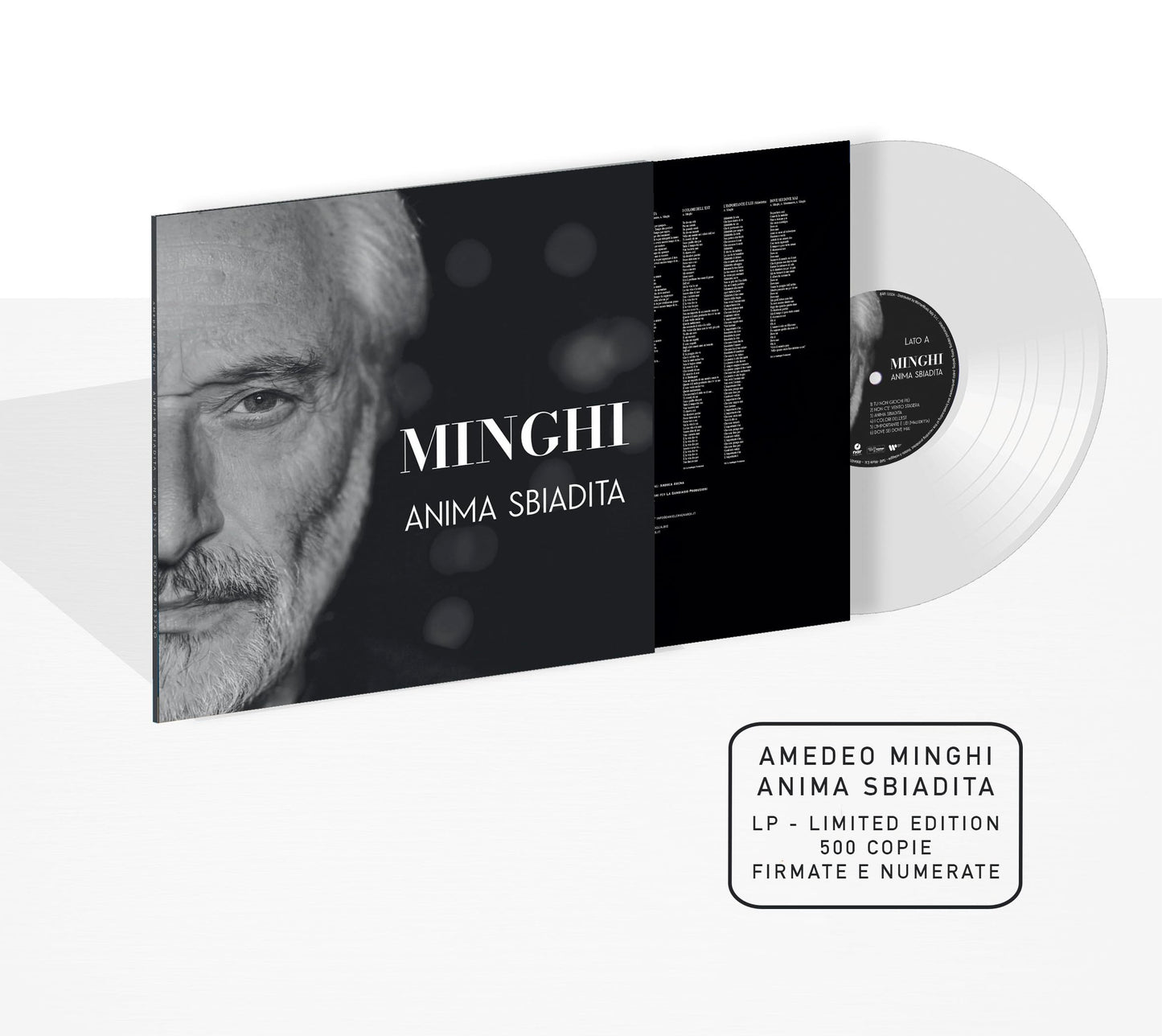 Amedeo Minghi - Anima Sbiadita - Autographed Crystal Clear Vinyl [LP] Vinyl Record
