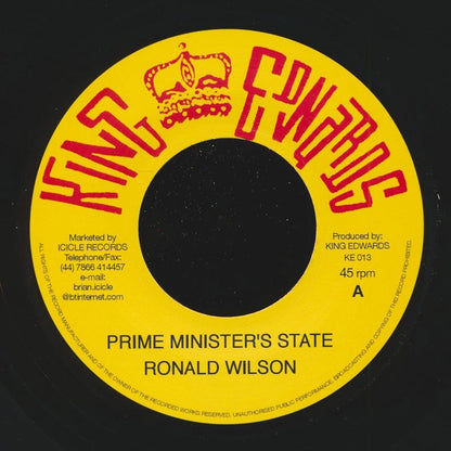 Ronald Wilson - Prime Minister's State  /  The Upsetters - Strange Country (UK press) [New Vinyl 7"]