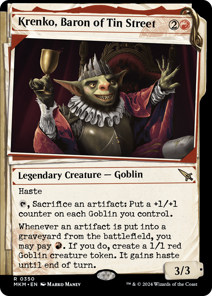 Krenko, Baron of Tin Street (MKM-350) - Murders at Karlov Manor: (Showcase) Foil