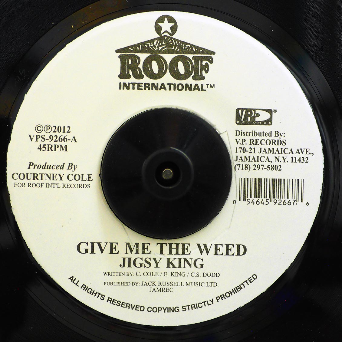 Jigsy King - Give Me The Weed  /  Freedom Blues Rhythm (rhythm: "Freedom Blues/Serious Time/MPLA") [New Vinyl Record 7" Single]